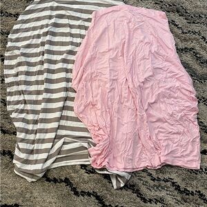 KeaMommies Striped Gray/Pink Breastfeeding Covers